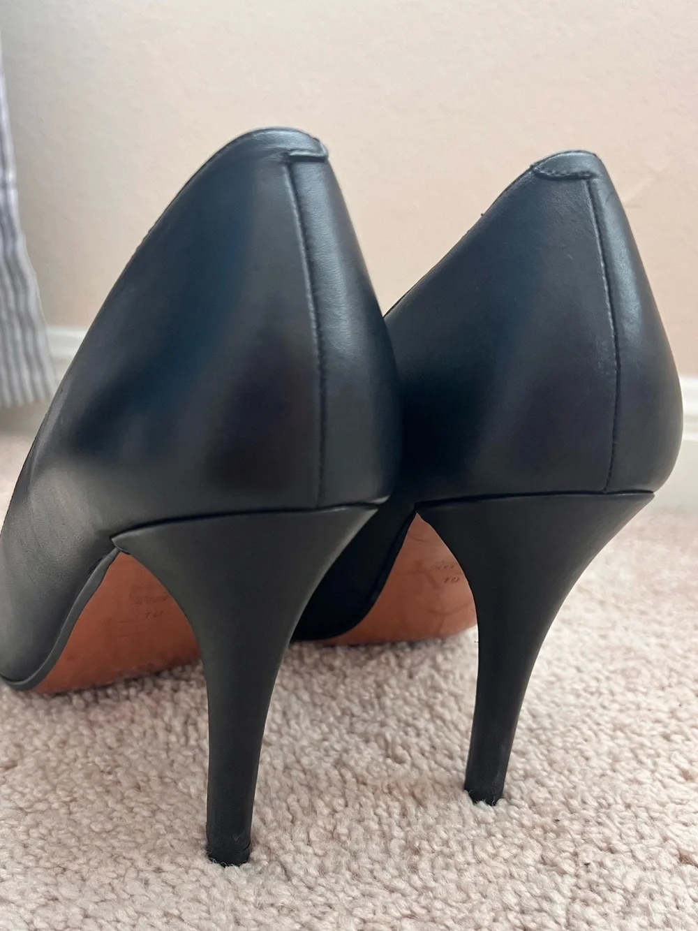 Coach Black Leather Pointed-Toe Pumps